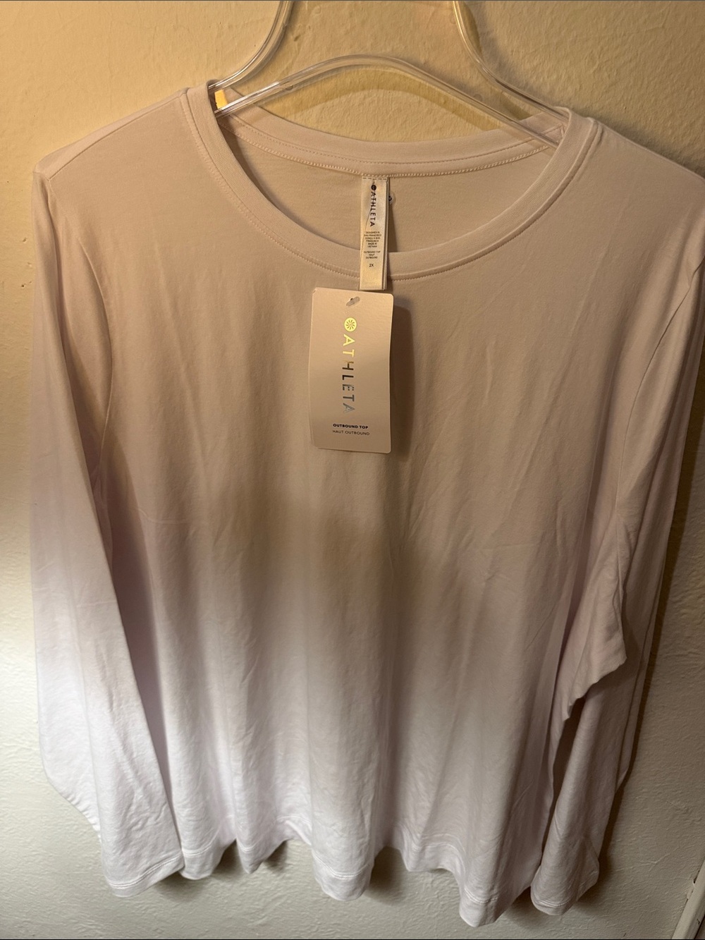 Athleta Long-Sleeve Crew Tee in white